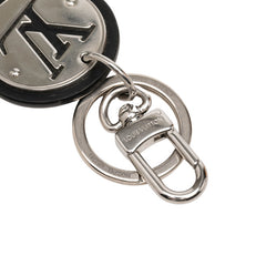 ルイ ヴィトン ポルトクレ LVサークル キーホルダー キーリング チャーム M00741 シルバー ブラック メタル レディース LOUIS VUITTON 中古