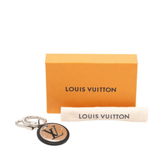 ルイ ヴィトン ポルトクレ LVサークル キーホルダー キーリング チャーム M00741 シルバー ブラック メタル レディース LOUIS VUITTON 中古