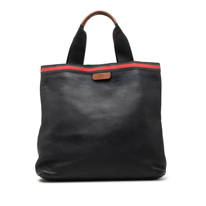 グッチ トートバッグ ハンドバッグ 281899 ネイビー ブラウン レザー キャンバス レディース GUCCI 【中古】