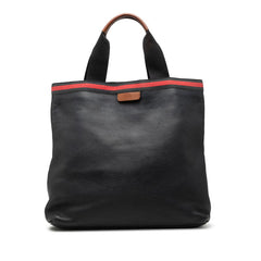 グッチ トートバッグ ハンドバッグ 281899 ネイビー ブラウン レザー キャンバス レディース GUCCI 【中古】