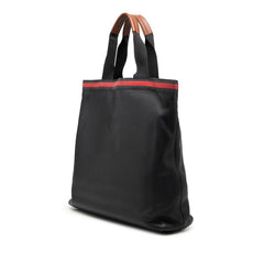 グッチ トートバッグ ハンドバッグ 281899 ネイビー ブラウン レザー キャンバス レディース GUCCI 【中古】