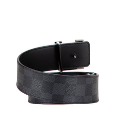 ルイ ヴィトン ダミエ サンチュール LV イニシアル ベルト 80/32 M0213 ブラック PVC レザー メンズ LOUIS VUITTON 【中古】