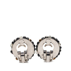 シャネル ヴィンテージ イヤリング 99A ブラック シルバー メッキ ビジュー レディース CHANEL 【中古】