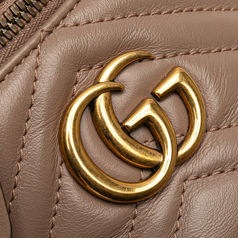 グッチ GGマーモント キルティング リュック バックパック 598594 ベージュ レザー レディース GUCCI 【中古】