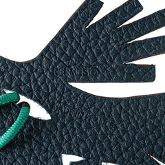 エルメス プティアッシュ 松ぼっくり チャーム バッグチャーム パープル ブルー ヴォーエプソン トリヨンクレマンス シルク レディース HERMES 【中古】