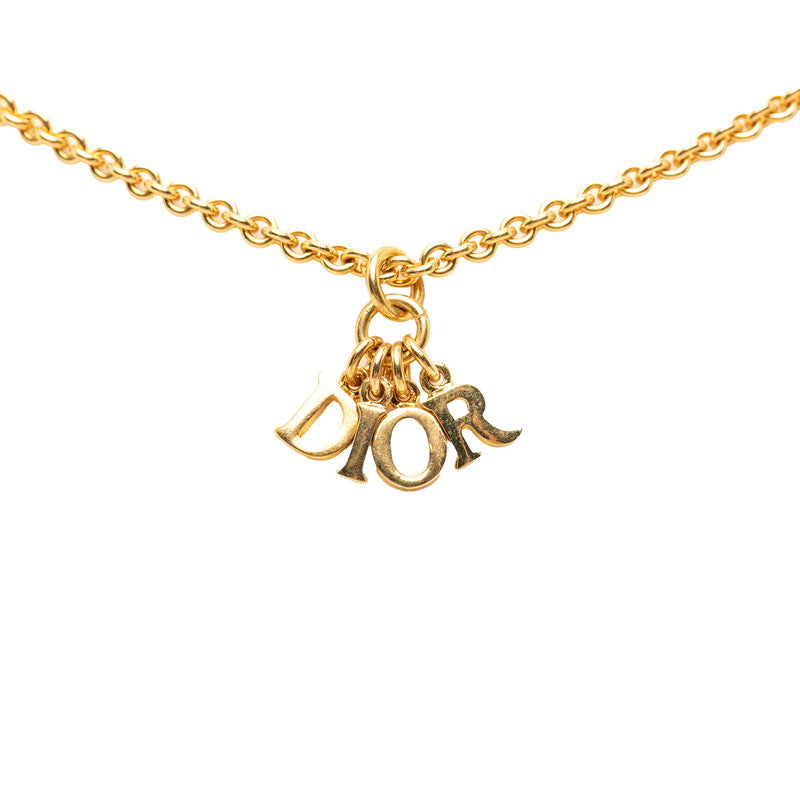 ディオール ロゴ ネックレス ゴールド メッキ レディース Dior 【中古】