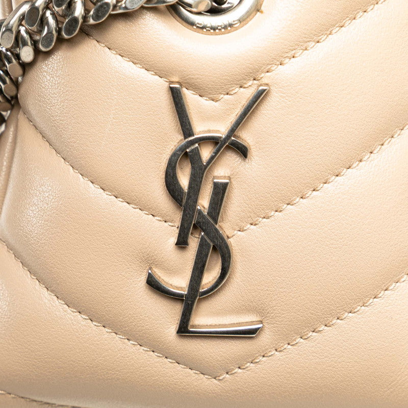 サンローラン ルル ボーリング ショルダーバッグ 454317 ベージュ レザー レディース SAINT LAURENT 【中古】