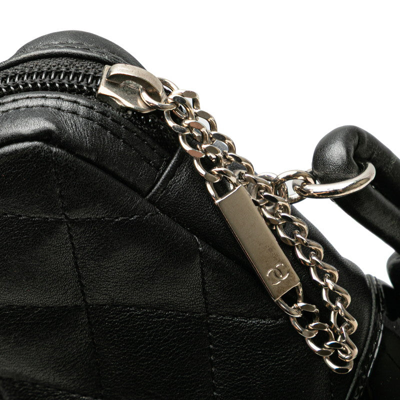 シャネル カンボンライン ココマーク 斜め掛け ショルダーバッグ ブラック カーフ パテントレザー レディース CHANEL 【中古】