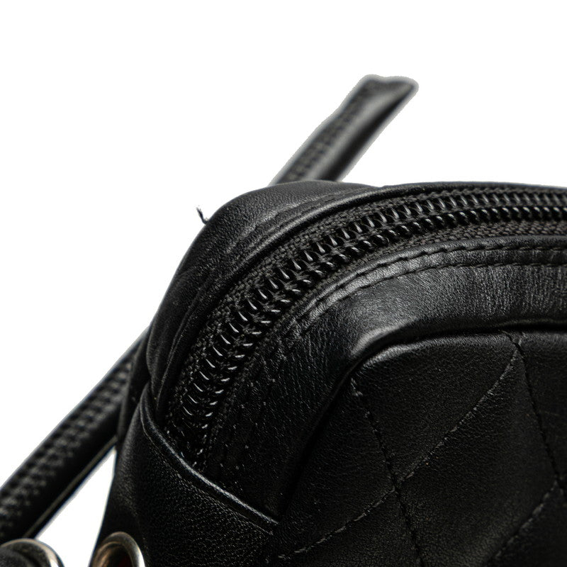 シャネル カンボンライン ココマーク 斜め掛け ショルダーバッグ ブラック カーフ パテントレザー レディース CHANEL 【中古】