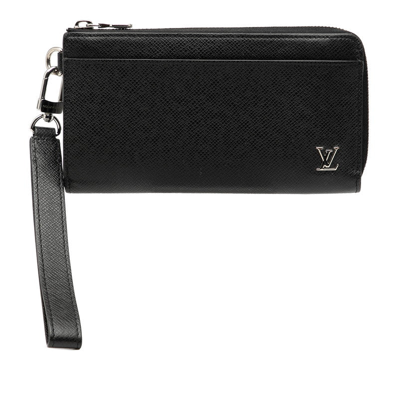 ルイ ヴィトン タイガ ジッピードラゴンヌ L字ファスナー 長財布 M69409 ノワール ブラック レザー メンズ LOUIS VUITTON 【中古】