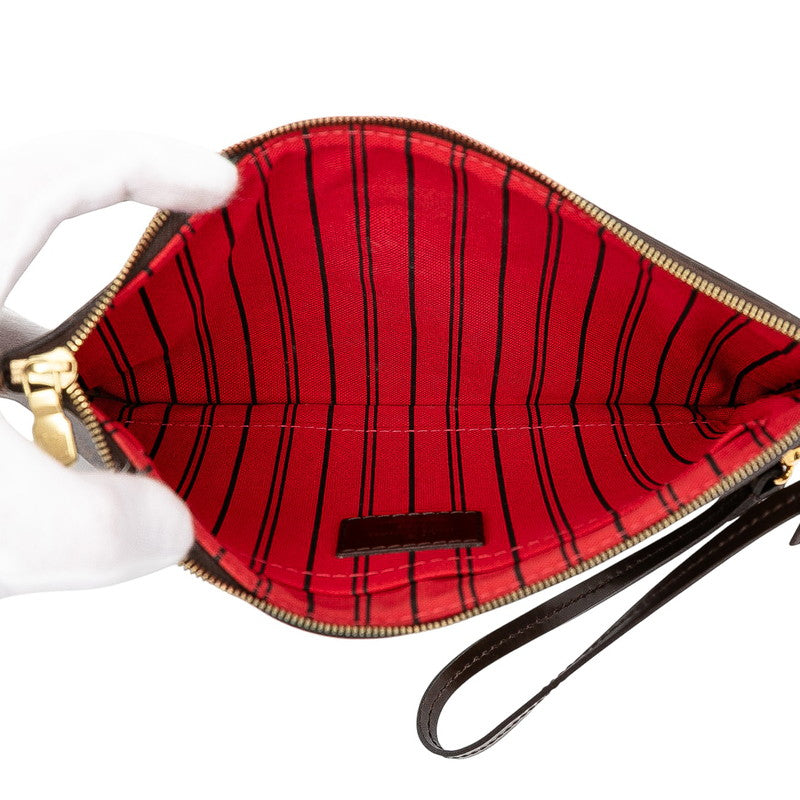 ルイ ヴィトン ダミエ ネヴァーフルMM 付属品ポーチ ポーチ N41358 エベヌ ブラウン PVC レザー レディース LOUIS VUITTON 【中古】