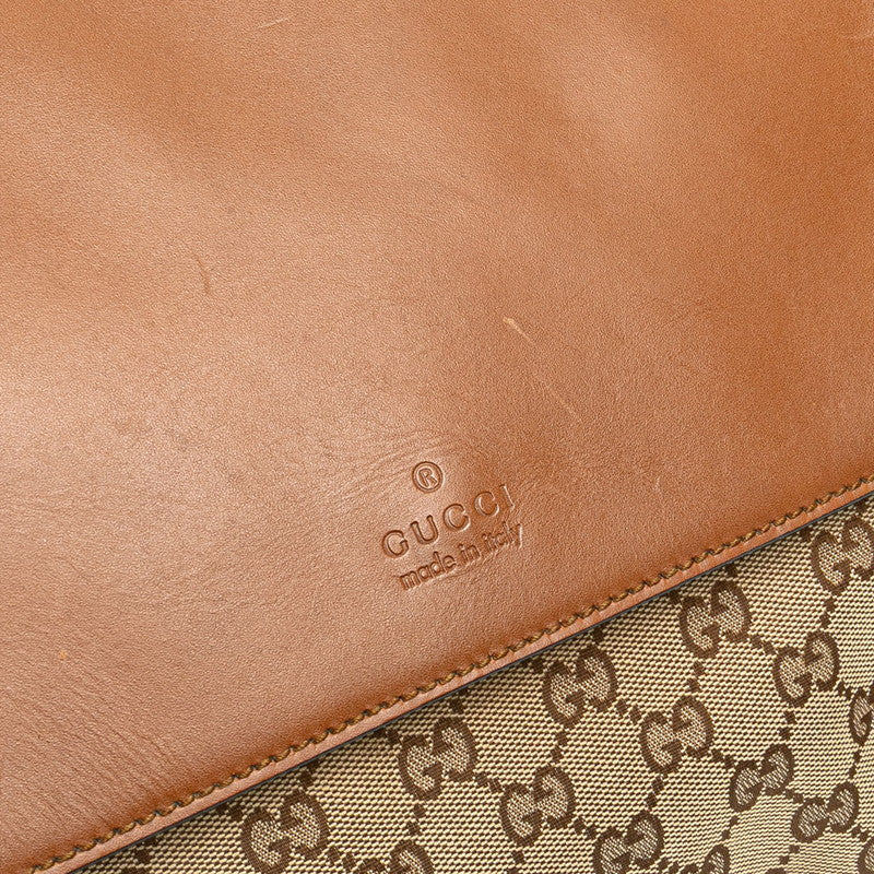 グッチ GGキャンバス ショルダーバッグ 353401 ベージュ ブラウン キャンバス レザー レディース GUCCI 【中古】