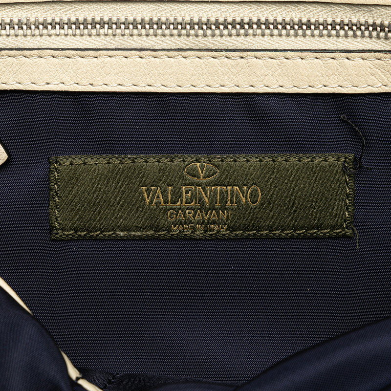 ヴァレンチノ カモフラ 迷彩 スタッズ 斜め掛け ショルダーバッグ ネイビー ブラック ナイロン メンズ Valentino 【中古】