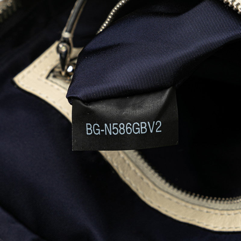 ヴァレンチノ カモフラ 迷彩 スタッズ 斜め掛け ショルダーバッグ ネイビー ブラック ナイロン メンズ Valentino 【中古】