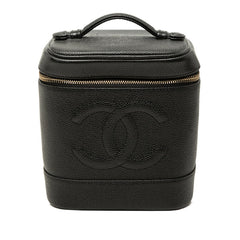 シャネル ココマーク バニティバッグ ハンドバッグ A01998 ブラック キャビアスキン レディース CHANEL 【中古】