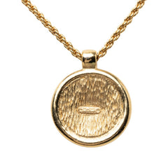 ディオール ロゴ ペンダント ネックレス ゴールド ラインストーン メッキ GP レディース Dior 【中古】