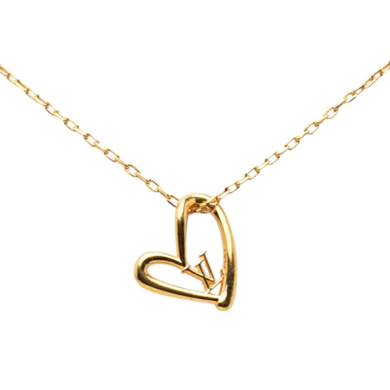 ルイ ヴィトン コリエ ハート フォーリンラブ ネックレス M00465 ゴールド メッキ レディース LOUIS VUITTON 【中古】