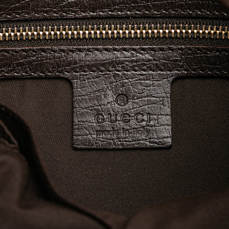 グッチ GGキャンバス シェリーライン 斜め掛け ショルダーバッグ 144388 ブラウン キャンバス レザー レディース GUCCI 【中古】