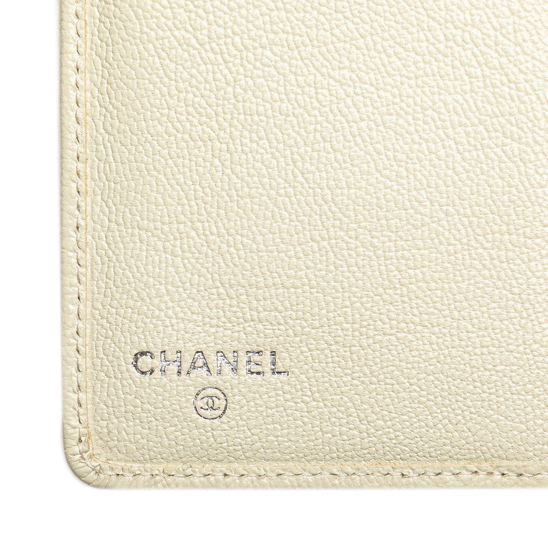 シャネル ココマーク 長財布 ホワイト レザー レディース CHANEL 【中古】