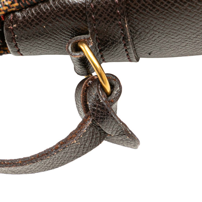ルイ ヴィトン ダミエ トゥルース メイクアップ ハンドバッグ アクセサリーポーチ N51982 ブラウン PVC レザー レディース LOUIS VUITTON 【中古】