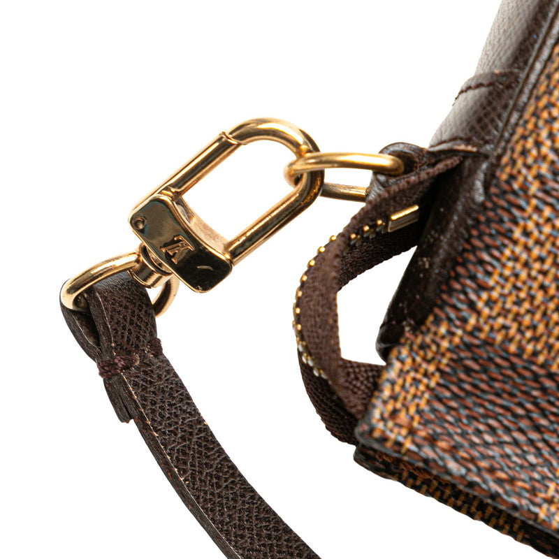 ルイ ヴィトン ダミエ トゥルース メイクアップ ハンドバッグ アクセサリーポーチ N51982 ブラウン PVC レザー レディース LOUIS VUITTON 【中古】