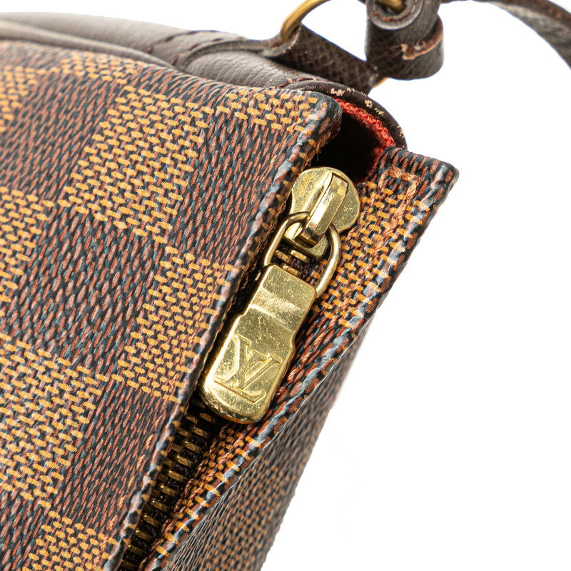 ルイ ヴィトン ダミエ トゥルース メイクアップ ハンドバッグ アクセサリーポーチ N51982 ブラウン PVC レザー レディース LOUIS VUITTON 【中古】