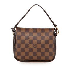 ルイ ヴィトン ダミエ トゥルース メイクアップ ハンドバッグ アクセサリーポーチ N51982 ブラウン PVC レザー レディース LOUIS VUITTON 【中古】