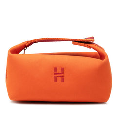 エルメス ブリッド ア ブラックPM ポーチ ハンドバッグ オレンジ コットン レディース HERMES 【中古】
