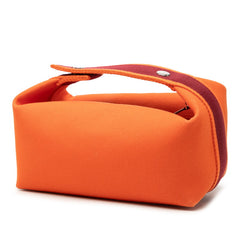 エルメス ブリッド ア ブラックPM ポーチ ハンドバッグ オレンジ コットン レディース HERMES 【中古】