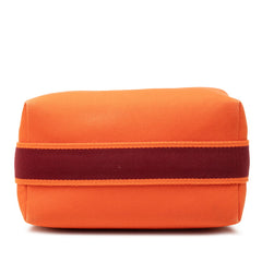 エルメス ブリッド ア ブラックPM ポーチ ハンドバッグ オレンジ コットン レディース HERMES 【中古】