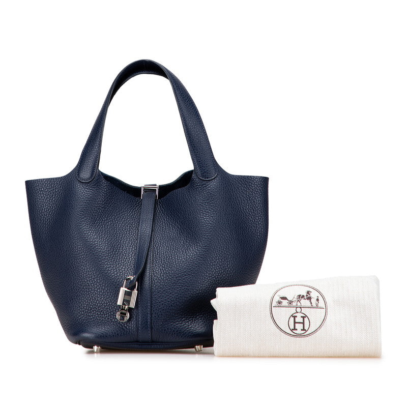 エルメス ピコタンロックMM ハンドバッグ ブルーニュイ ネイビー トリヨンクレマンス レディース HERMES 【中古】