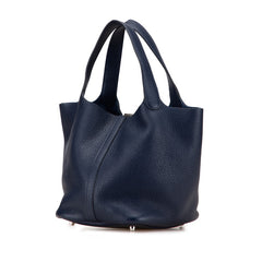 エルメス ピコタンロックMM ハンドバッグ ブルーニュイ ネイビー トリヨンクレマンス レディース HERMES 【中古】