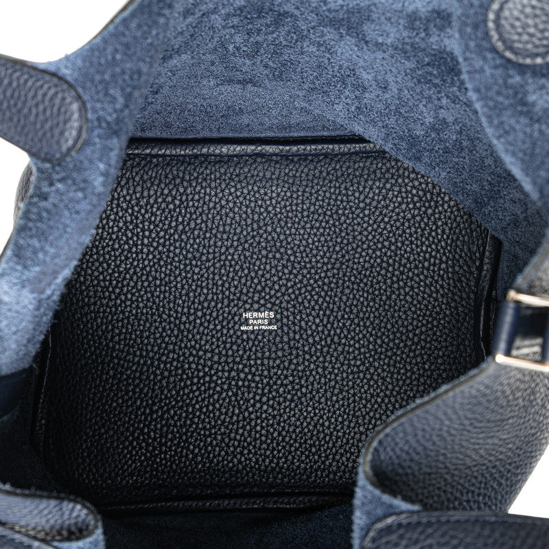エルメス ピコタンロックMM ハンドバッグ ブルーニュイ ネイビー トリヨンクレマンス レディース HERMES 【中古】