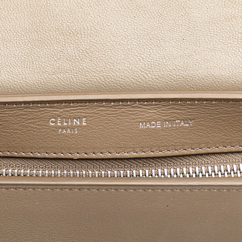 セリーヌ トラペーズ スモール ハンドバッグ ショルダーバッグ 2WAY グレー ベージュ ピンク レザー スウェード レディース CELINE 【中古】