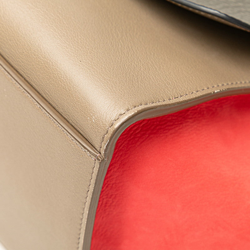 セリーヌ トラペーズ スモール ハンドバッグ ショルダーバッグ 2WAY グレー ベージュ ピンク レザー スウェード レディース CELINE 【中古】