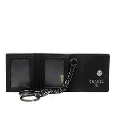 シャネル ココマーク キーホルダー バッグチャーム フォトケース 写真入れ ブラック系 レザー レディース CHANEL 【中古】