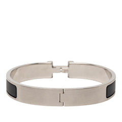 エルメス クリッククラックPM バングル ブレスレット マット シルバー ブラック メタル レディース HERMES 【中古】