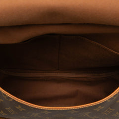 ルイ ヴィトン モノグラム ソミュール35 斜め掛け ショルダーバッグ M42254 ブラウン PVC レザー レディース LOUIS VUITTON 【中古】