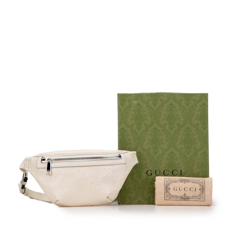 グッチ GGエンボス ベルトバッグ ボディバッグ 658582 ホワイト アイボリー レザー レディース GUCCI 【中古】