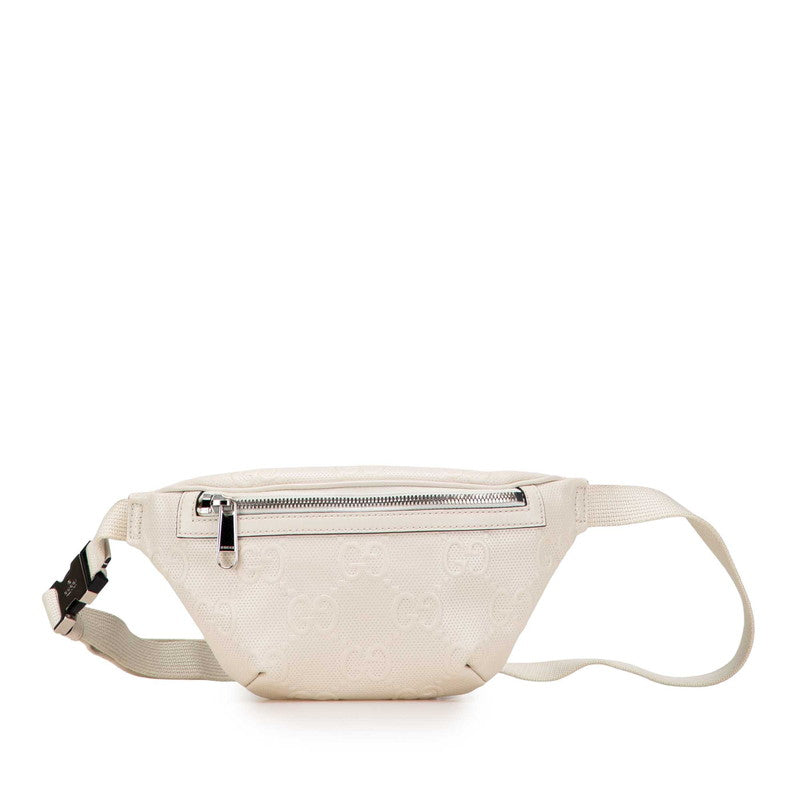 グッチ GGエンボス ベルトバッグ ボディバッグ 658582 ホワイト アイボリー レザー レディース GUCCI 【中古】