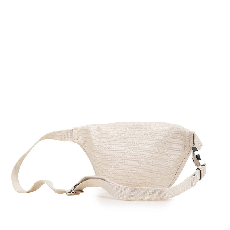 グッチ GGエンボス ベルトバッグ ボディバッグ 658582 ホワイト アイボリー レザー レディース GUCCI 【中古】