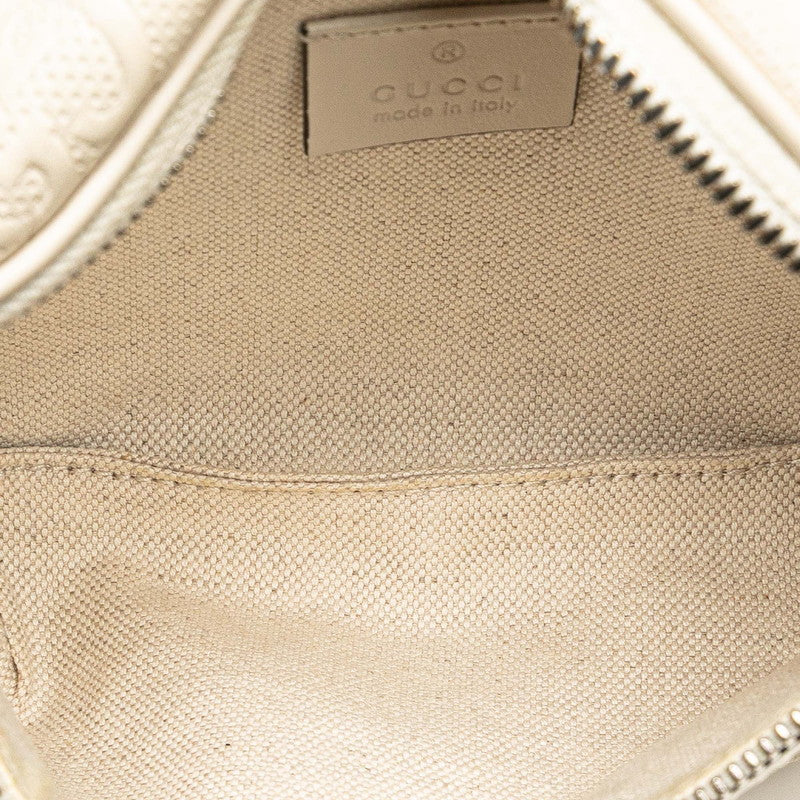グッチ GGエンボス ベルトバッグ ボディバッグ 658582 ホワイト アイボリー レザー レディース GUCCI 【中古】
