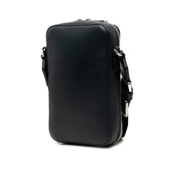 ロエベ アナグラム バーティカル クロスボディポケット 斜め掛け ショルダーバッグ ネイビー レザー レディース LOEWE 中古