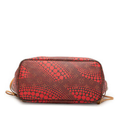 ルイ ヴィトン × 草間彌生 モノグラム ウェーブ ネヴァーフルMM トートバッグ M40686 レッド ブラウン PVC レザー レディース LOUIS VUITTON 【中古】
