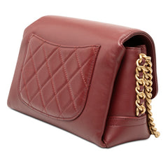 シャネル ココマーク マトラッセ 斜め掛け チェーン ショルダーバッグ ワインレッド ボルドー ラムスキン レディース CHANEL 【中古】