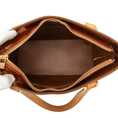 ルイ ヴィトン モノグラム ヴェルニ ヒューストン トートバッグ ハンド M91122 ブロンズ パテントレザー レディース LOUIS VUITTON 【中古】
