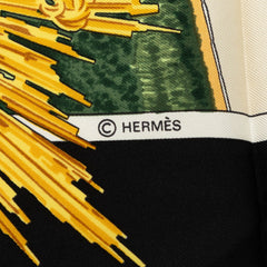 エルメス カレ90 サンスーシ宮殿 スカーフ ブラック マルチカラー シルク レディース HERMES 中古