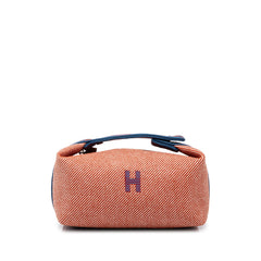 エルメス ブリッドアブラックPM Hナッテ ハンドバッグ レッド ホワイト キャンバス ウール レディース HERMES 中古