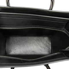 セリーヌ ラゲージ ナノショッパー ハンドバッグ ブラック レッド グレー レザー スウェード レディース CELINE 【中古】