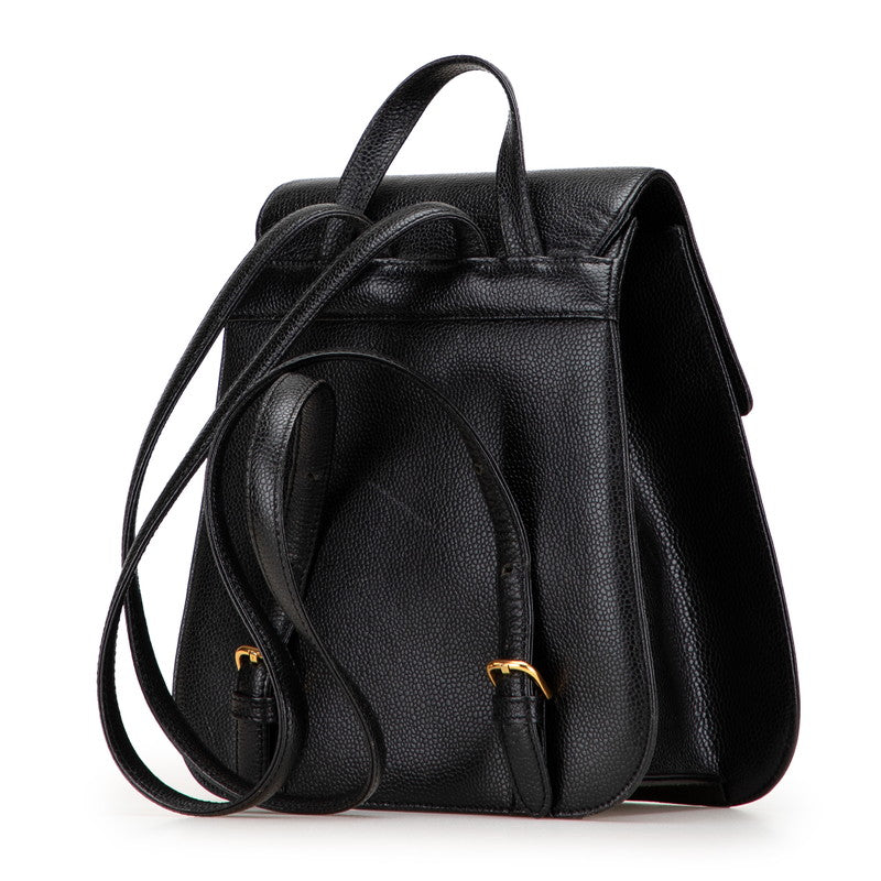 ジバンシー ロゴ リュック バックパック ブラック ゴールド レザー レディース Givenchy 【中古】